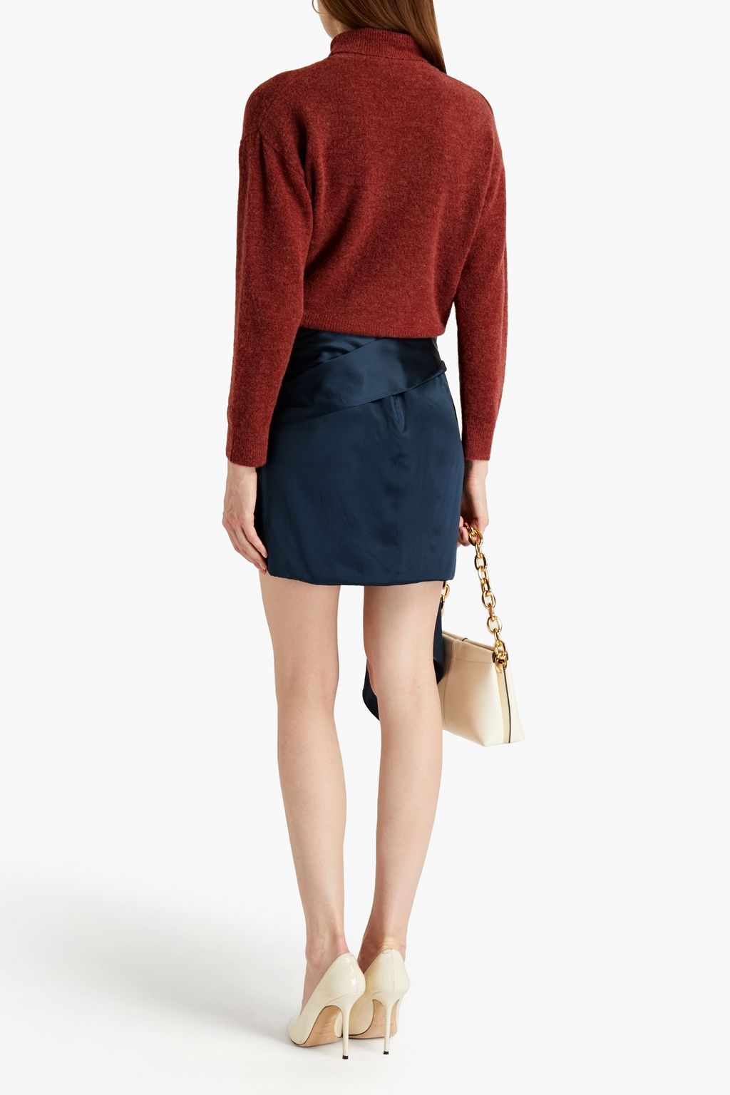 MICHELLE MASON Cutout knitted turtleneck sweater