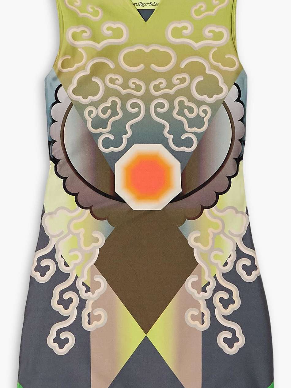 printed stretch recycled-jersey mini dress