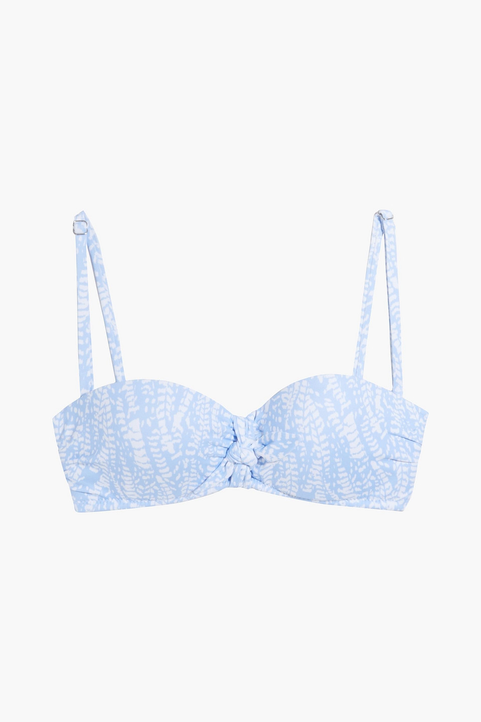 Heidi Klein Printed Underwired Bandeau Bikini Top In Light Blue