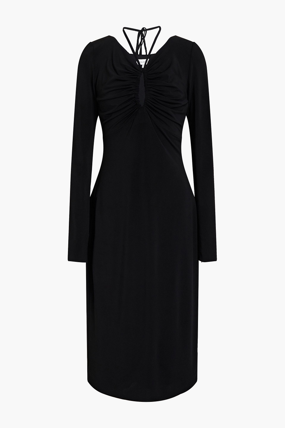 Halston Ruched jersey midi dress