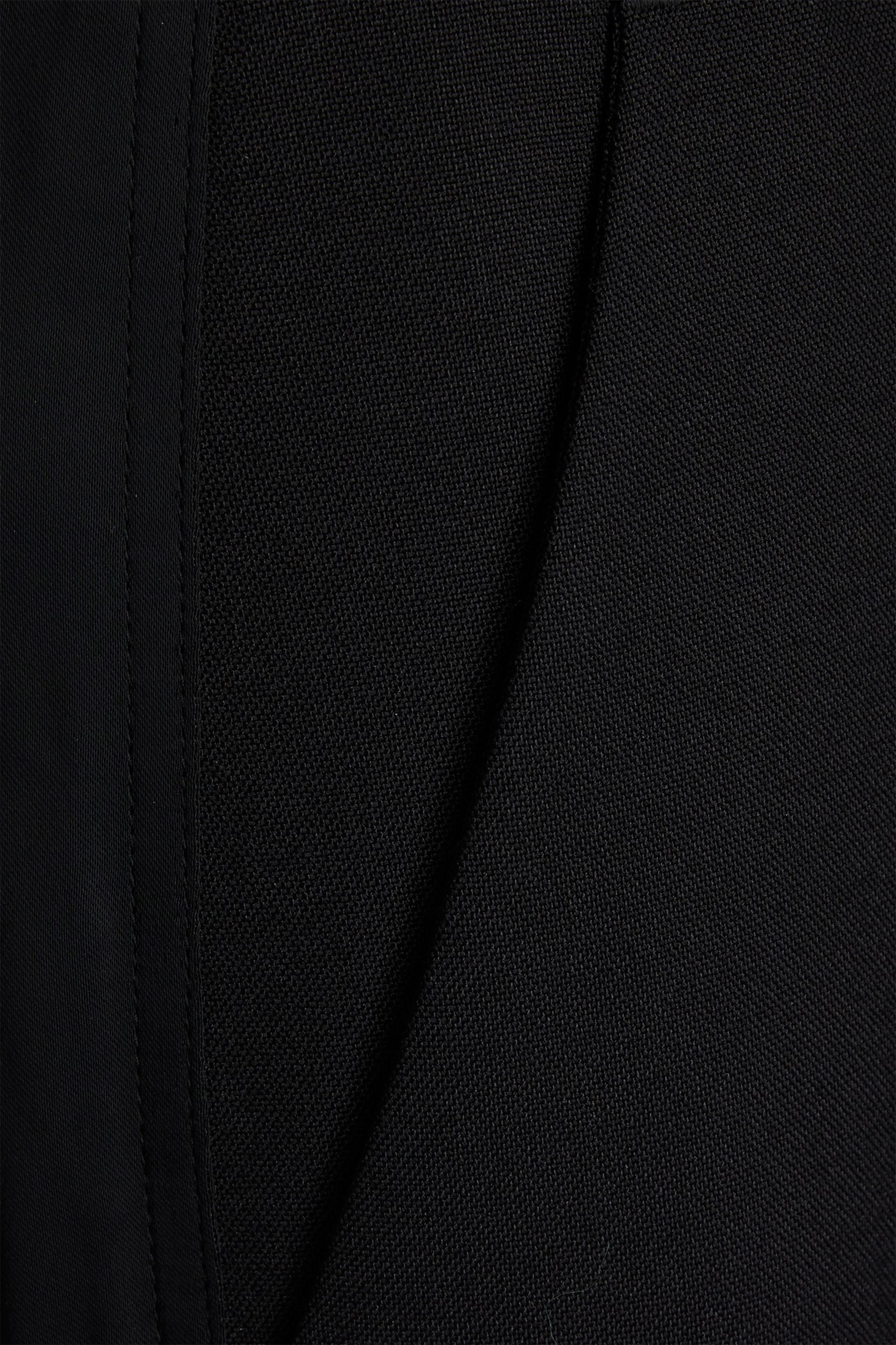 Victoria Beckham Satin-paneled wool and mohair-blend crepe straight-leg pants