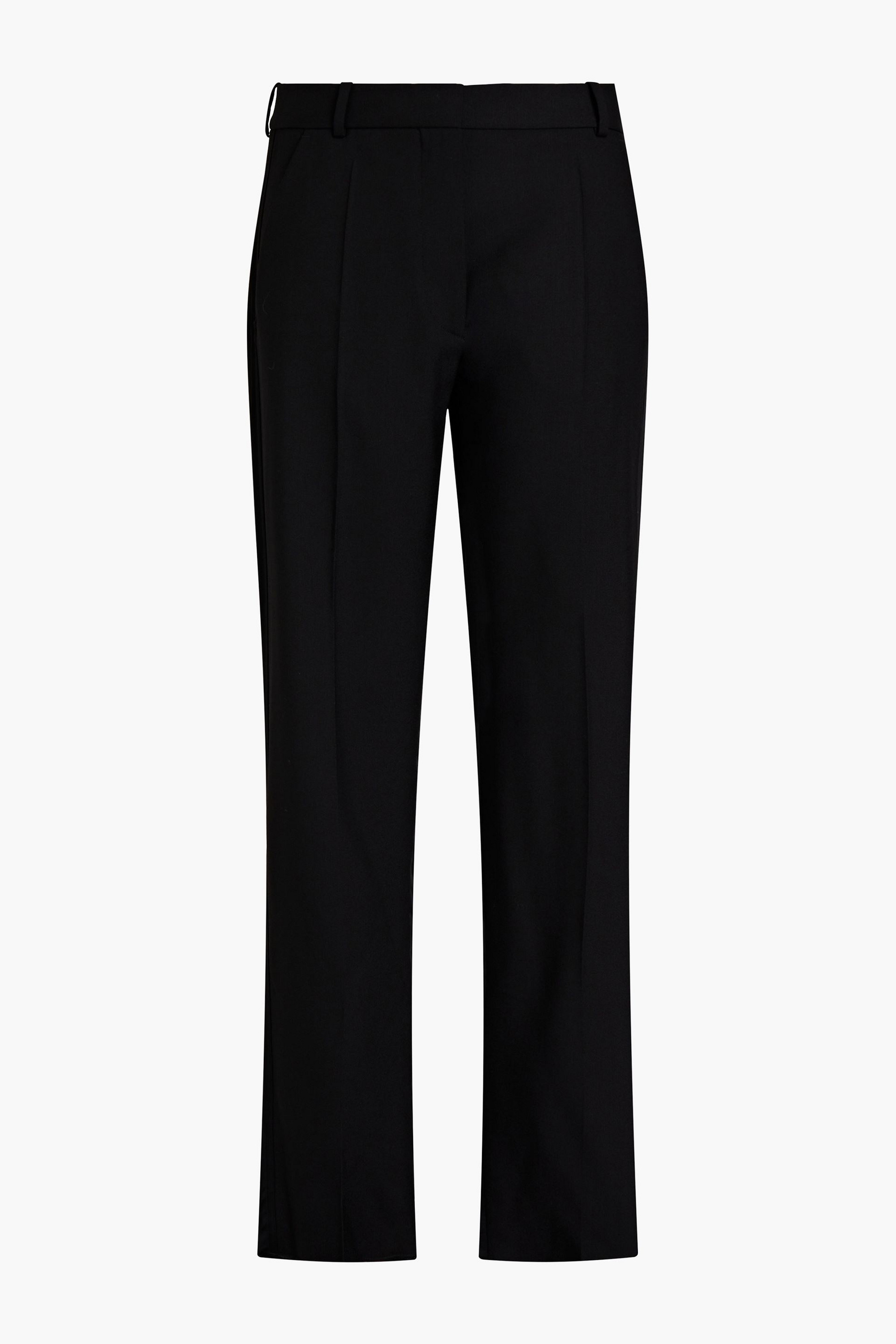 Victoria Beckham Satin-paneled wool and mohair-blend crepe straight-leg pants