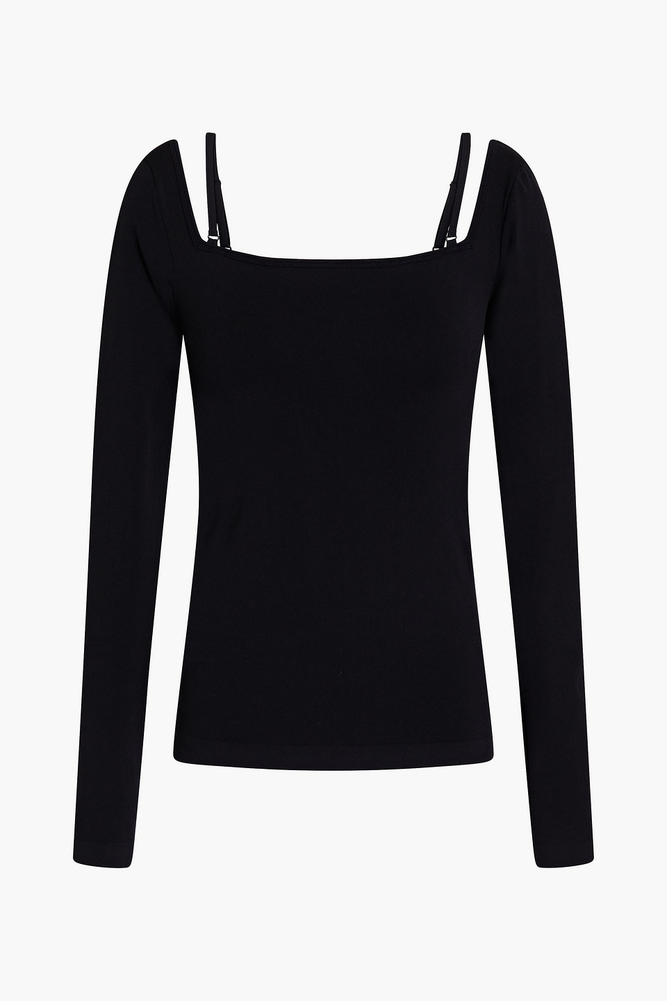 helmut lang - stretch-jersey top - black - m/l