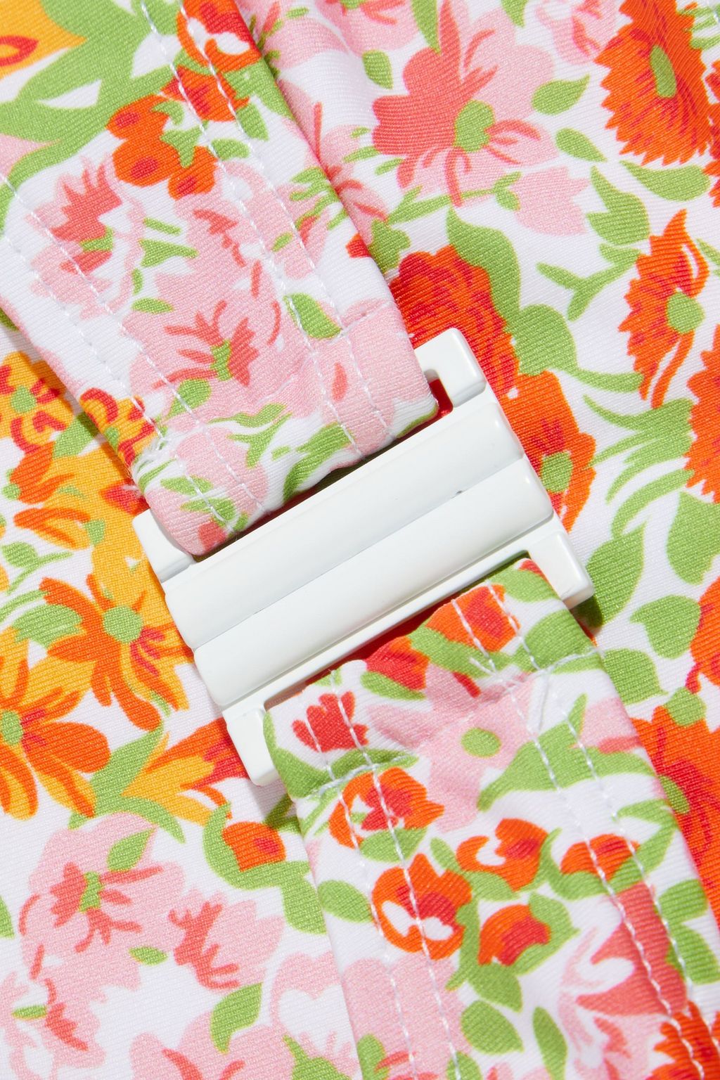 HVN Ruched floral-print bandeau bikini top