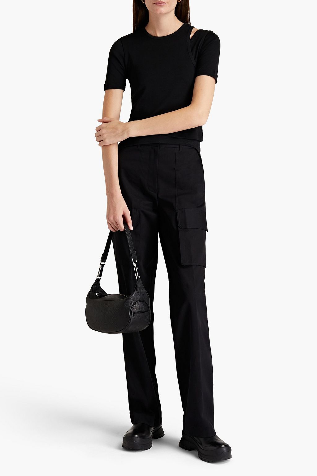 HELMUT LANG Cutout cotton-jersey top
