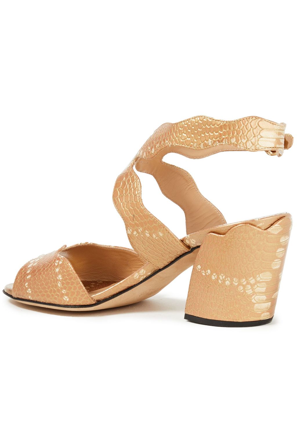 CHLOÉ Sandalen aus Metallic-Leder mit Schlangeneffekt