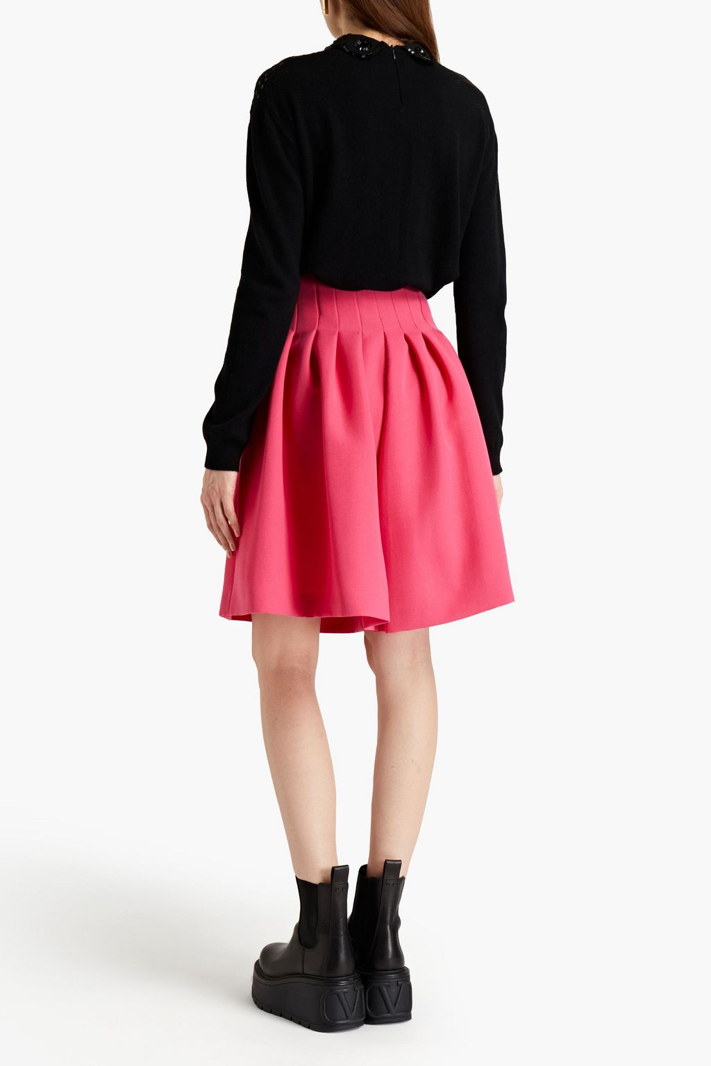 VALENTINO GARAVANI Embellished wool and cashmere-blend sweater