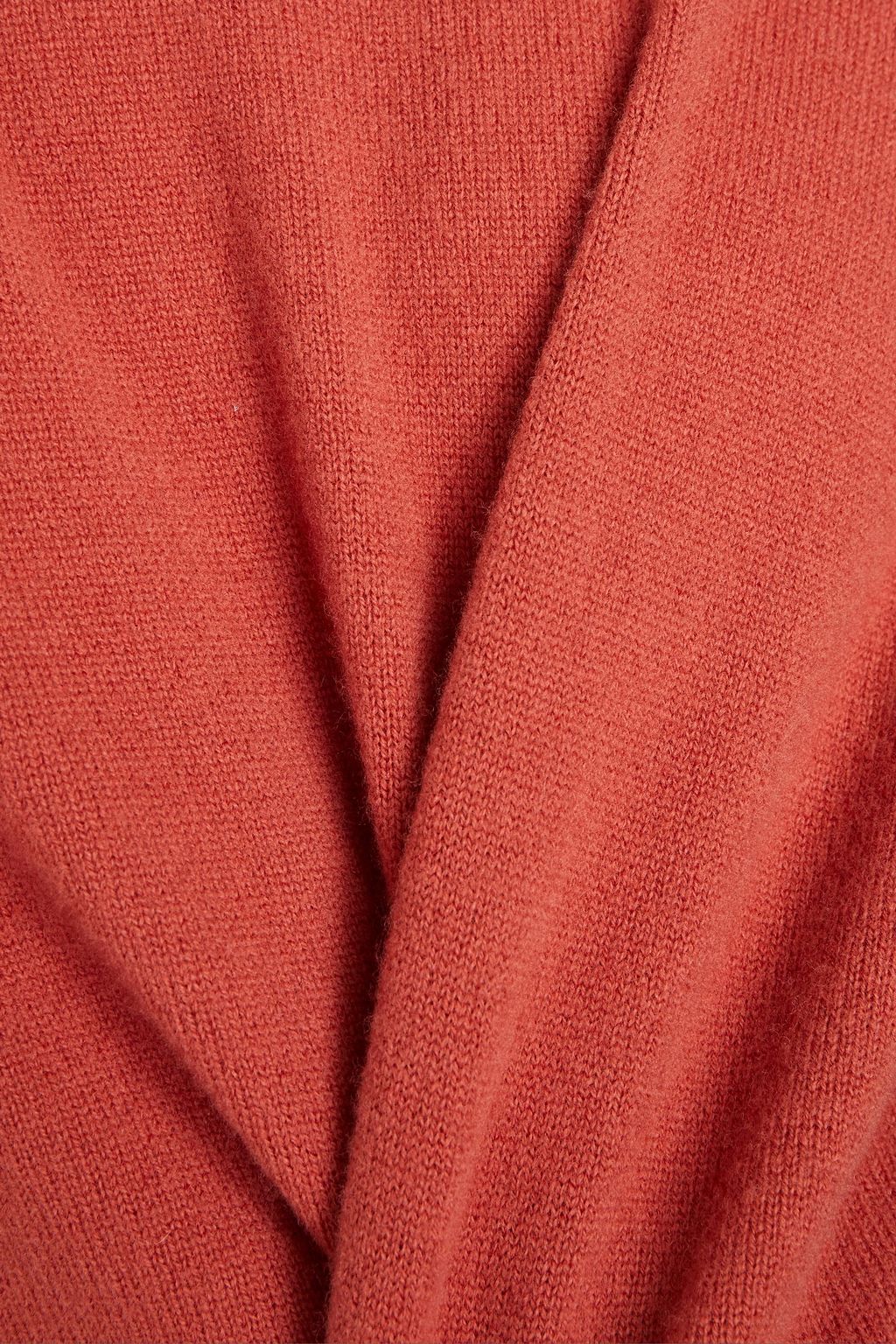MICHELLE MASON Wrap-effect cutout wool and cashmere-blend turtleneck sweater