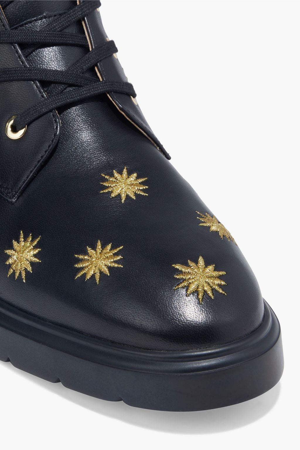 STUART WEITZMAN Mckenzee embroidered leather combat boots