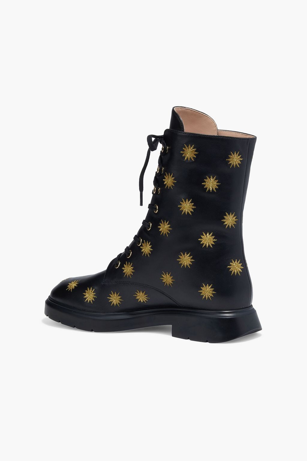 STUART WEITZMAN Mckenzee embroidered leather combat boots