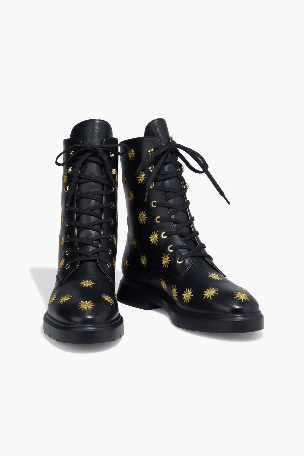STUART WEITZMAN Mckenzee embroidered leather combat boots