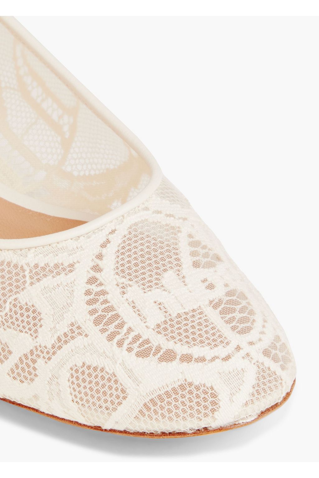 CHLOÉ Rachel leather-trimmed lace ballet flats