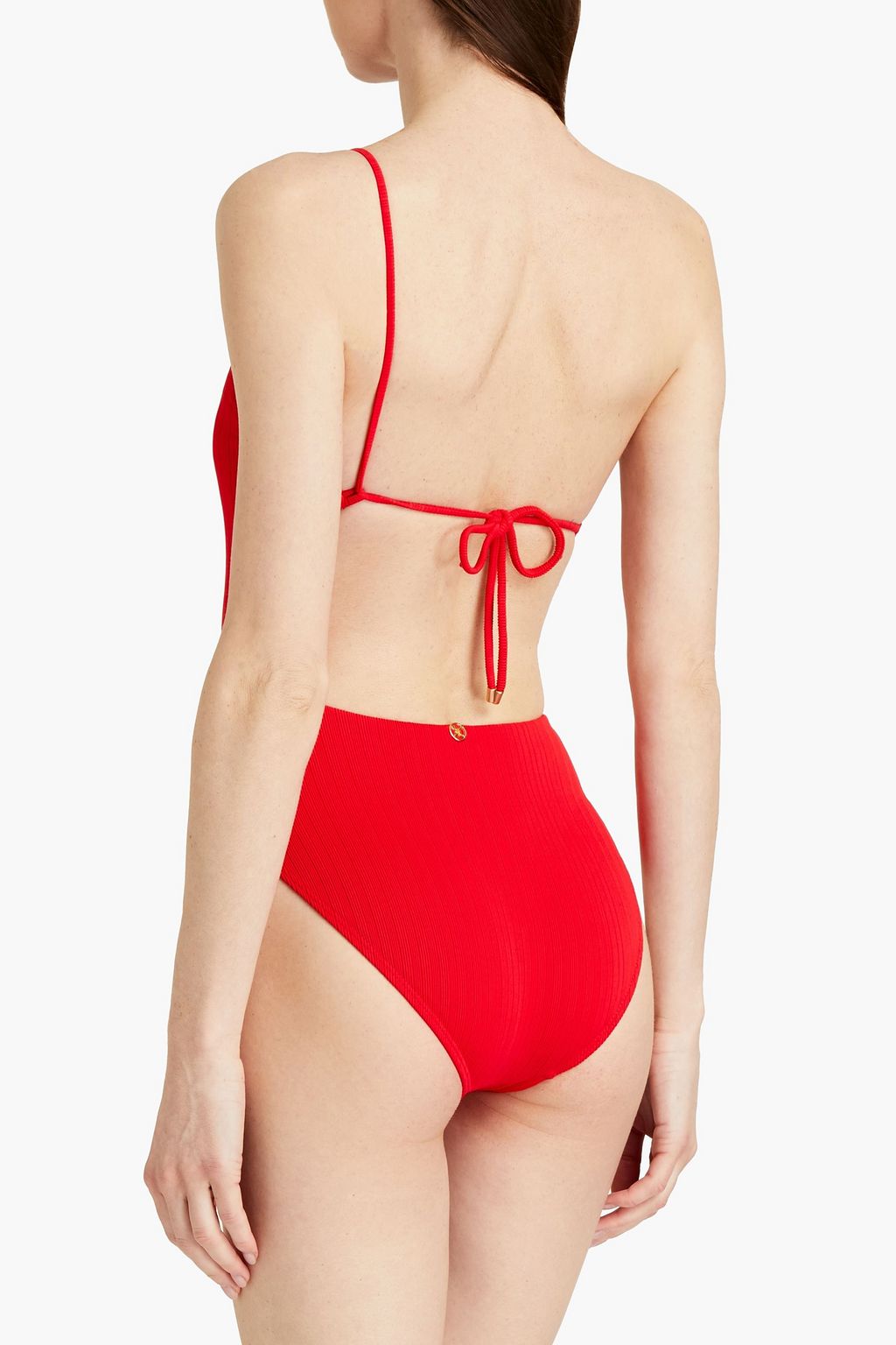 VIX PAULA HERMANNY Milano one-shoulder ribbed swimsuit