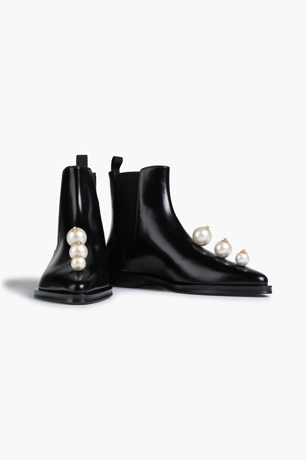 Black Embellished polished leather ankle boots | DOLCE & GABBANA | THE OUTNET Black Embellished polished leather ankle boots | DOLCE & GABBANA | THE OUTNET