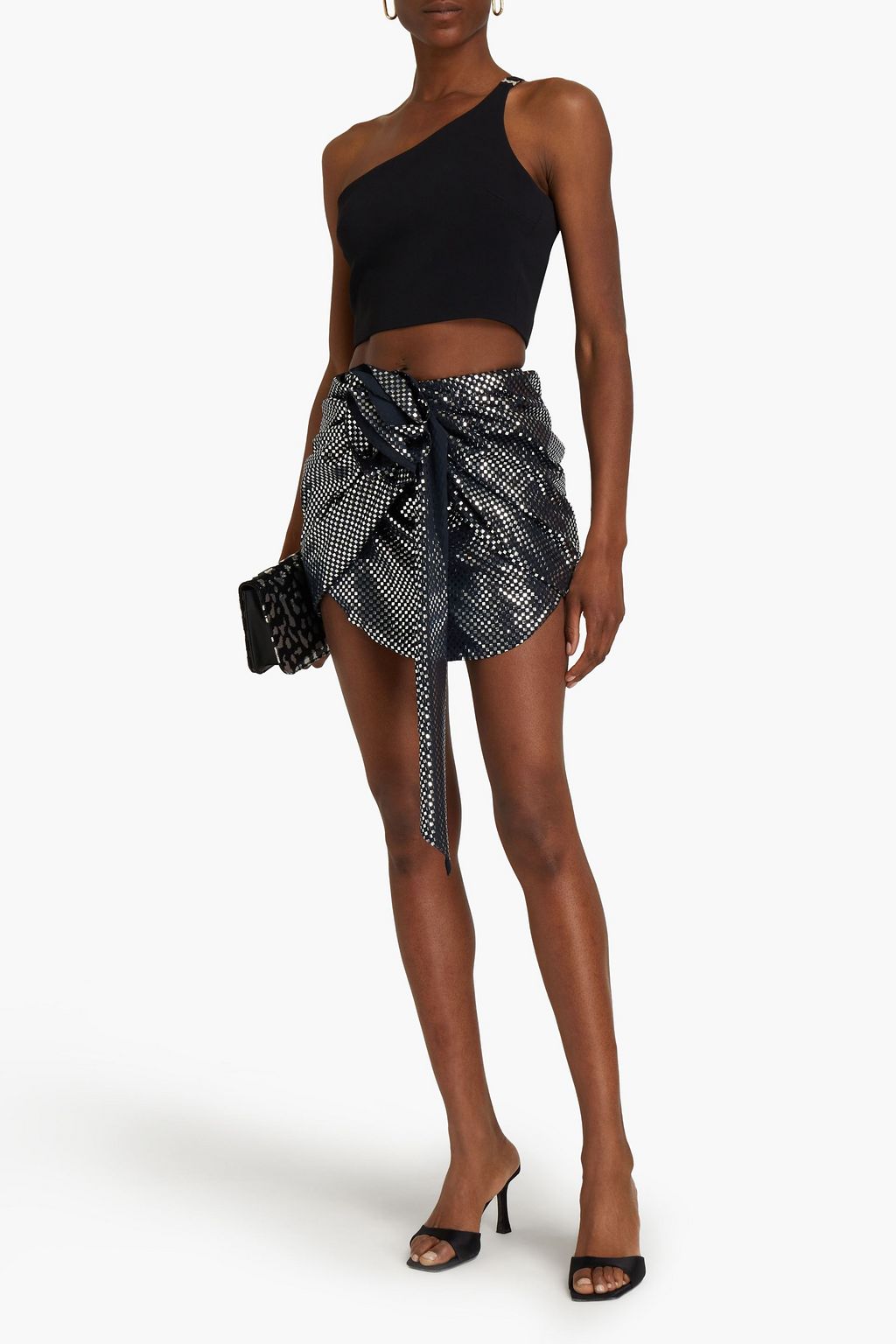 MAGDA BUTRYM Ruched floral-print stretch-tulle mini skirt