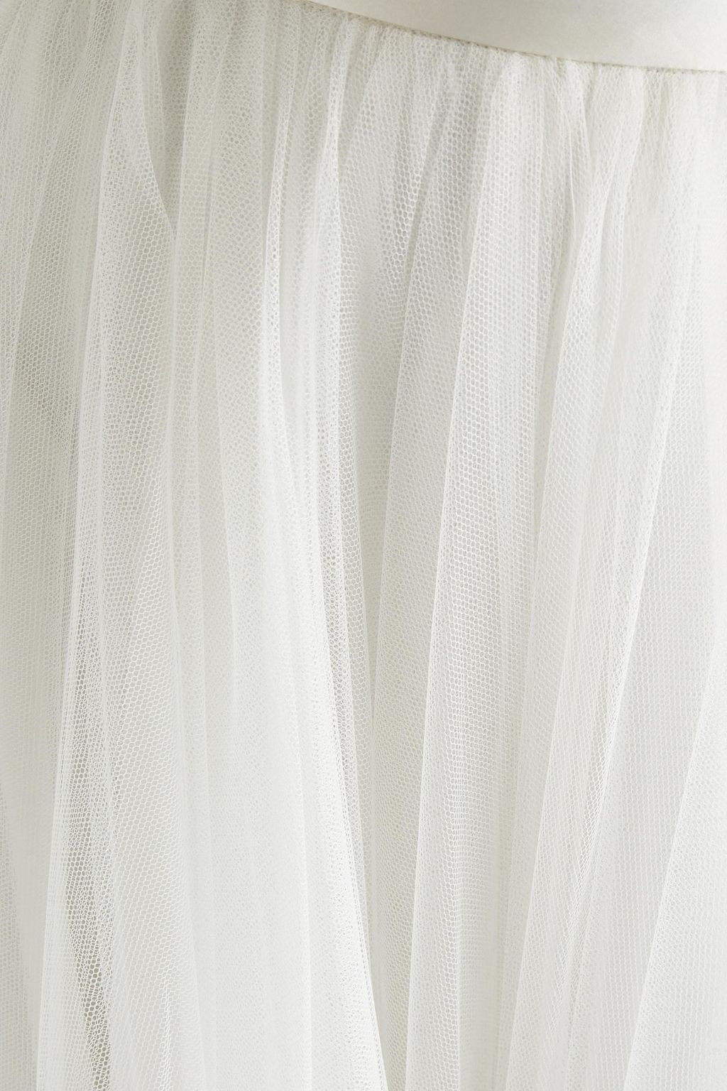 THEIA Satin-trimmed tulle max skirt