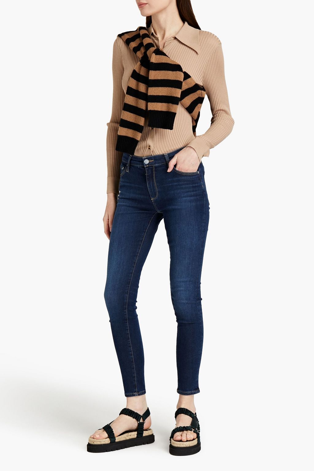 Mid denim Farrah faded high-rise skinny 