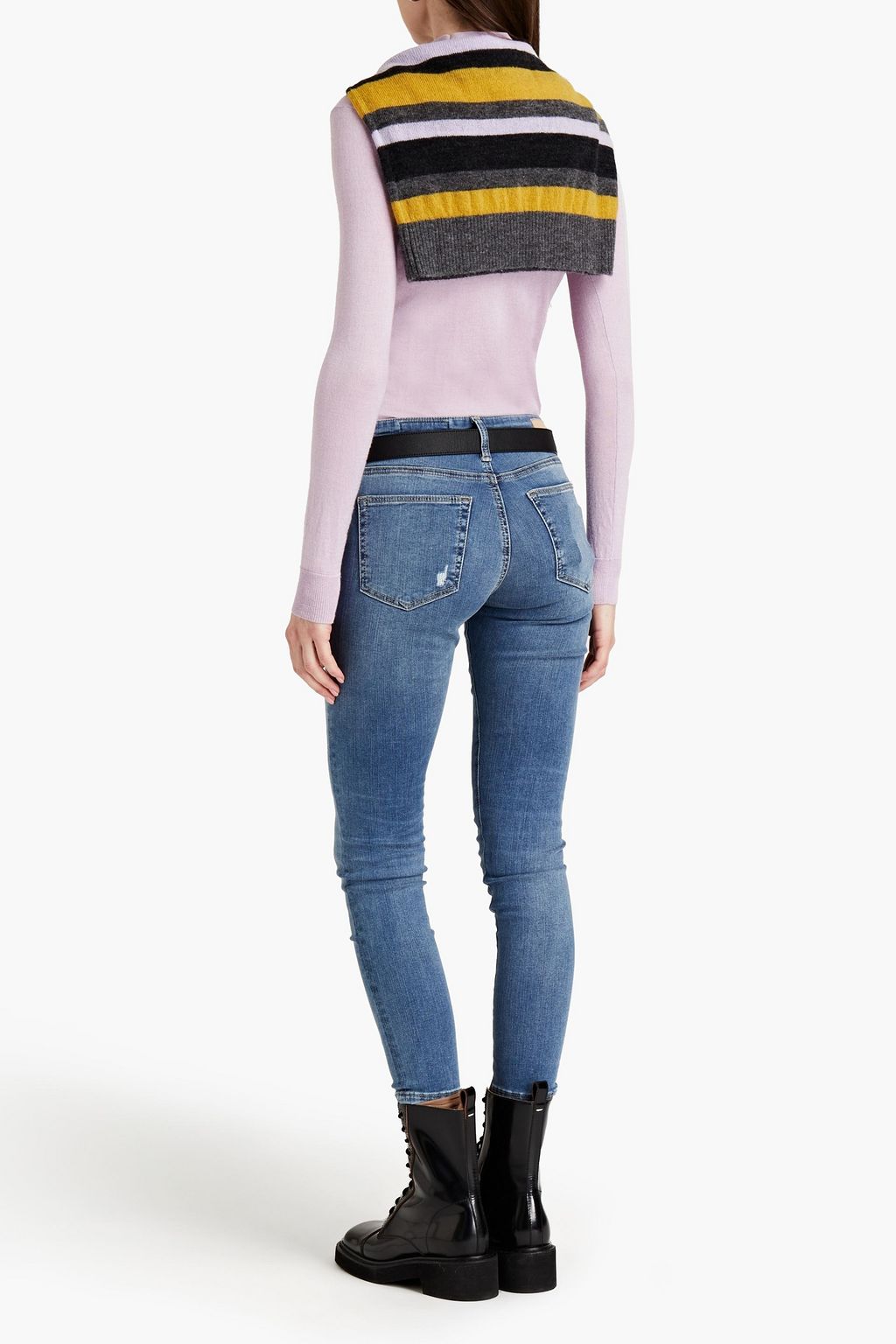AG JEANS جينز "فرح" سكيني قصير ومرتفع الخصر