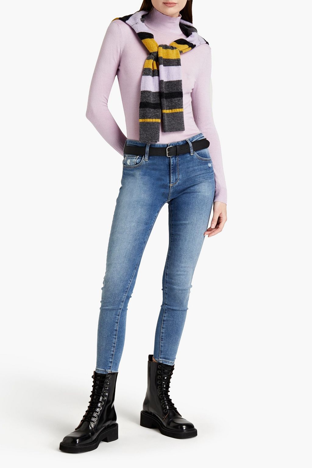 AG JEANS جينز "فرح" سكيني قصير ومرتفع الخصر
