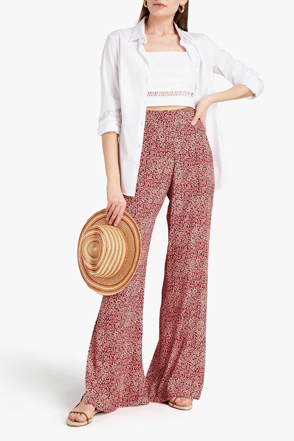 VIX PAULA HERMANNY Verena floral-print crepe wide-leg pants