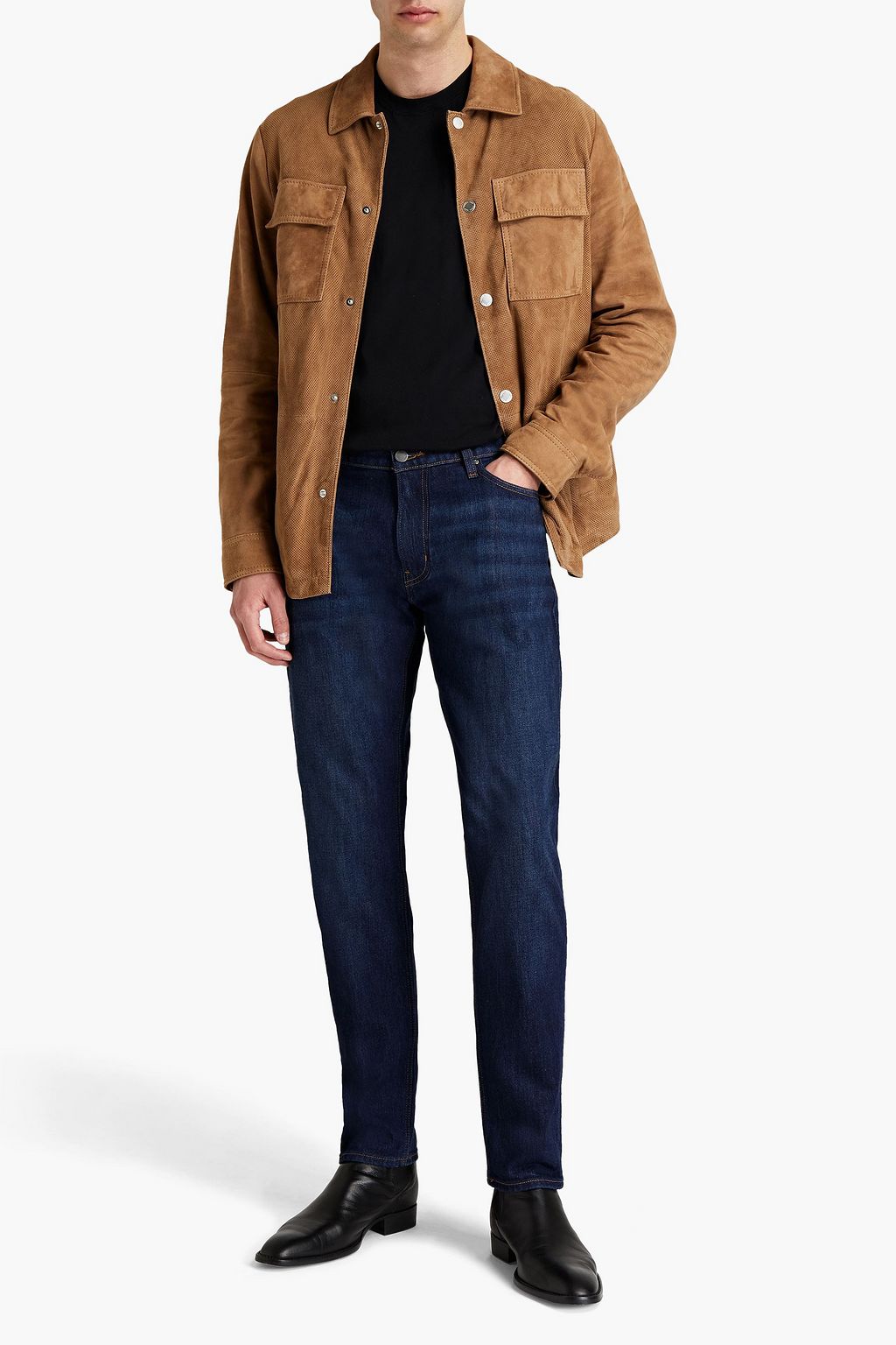 MICHAEL KORS Jeans mit schmalem Bein und Sitzfalten aus Denim