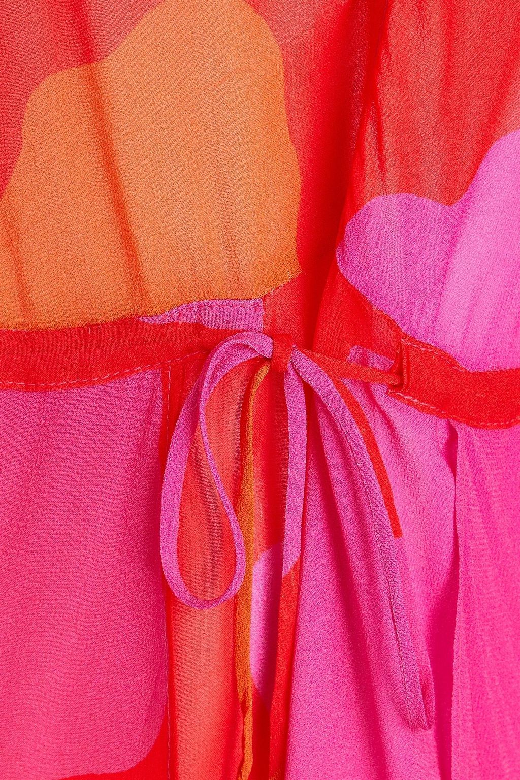 VIX PAULA HERMANNY Agata ruched color-block crepe kaftan