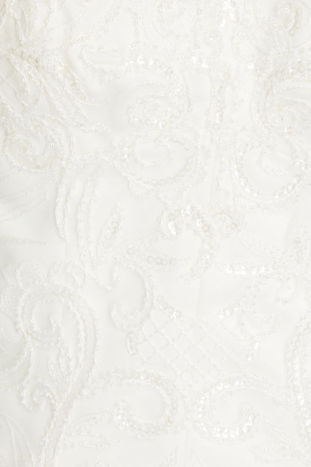 THEIA Pauline embellished embroidered tulle bustier top