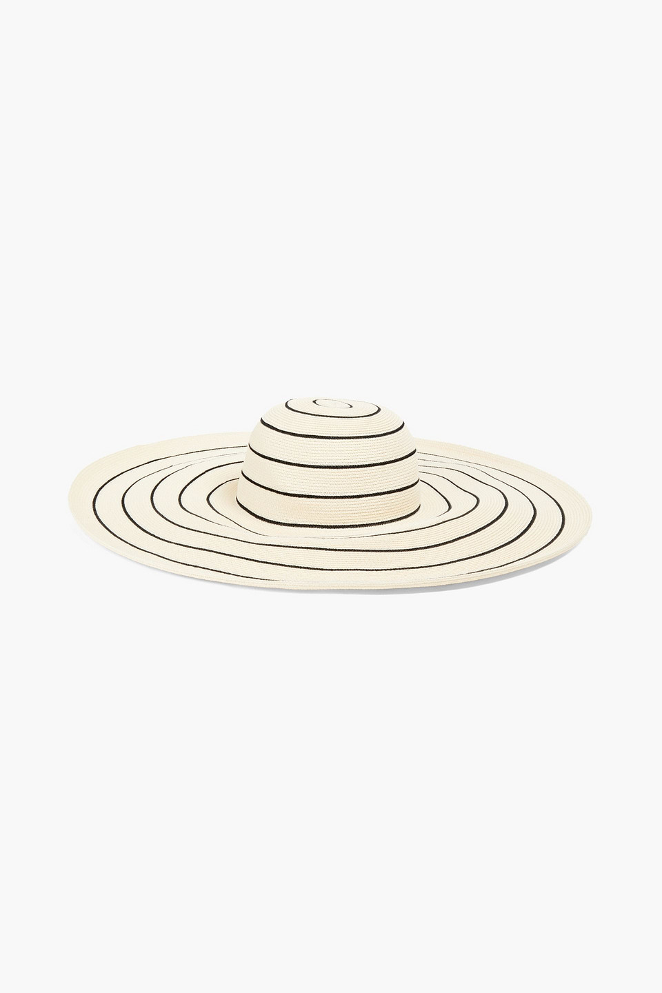 Eugenia Kim Striped paper-blend sunhat