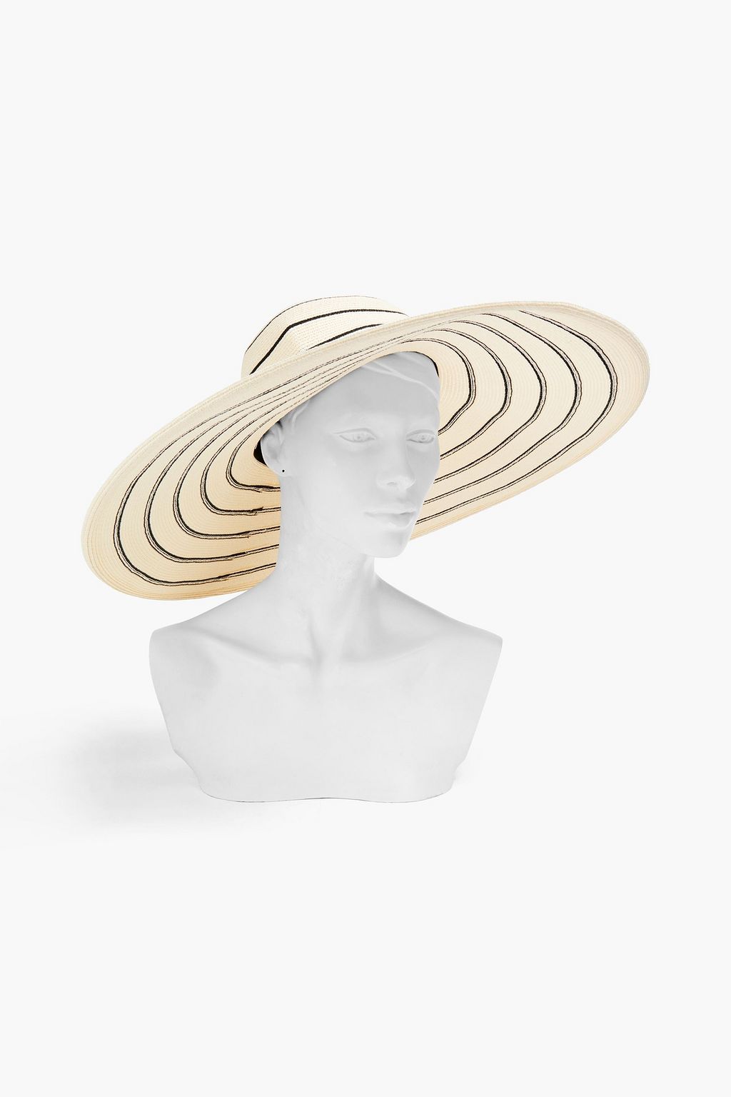 EUGENIA KIM Striped paper-blend sunhat
