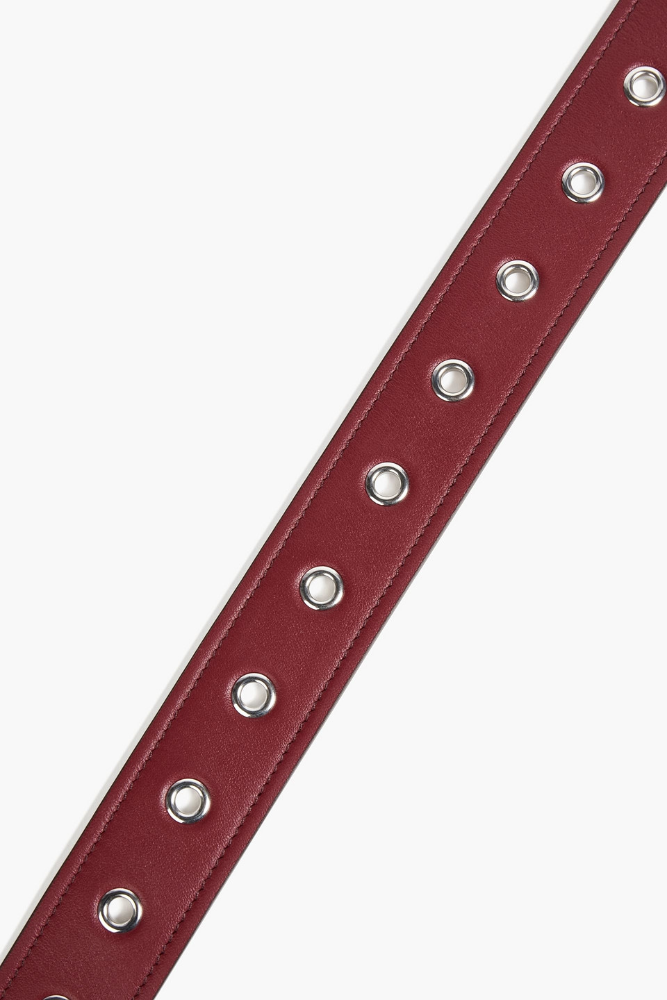 Acne Studios Eyelet-embellished Leather Belt In Burgundy