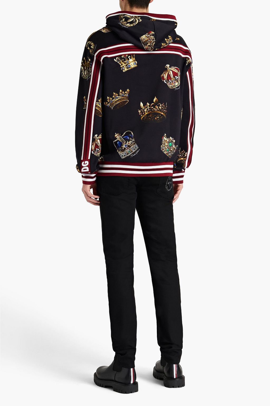 DOLCE & GABBANA Slim-fit embroidered denim jeans