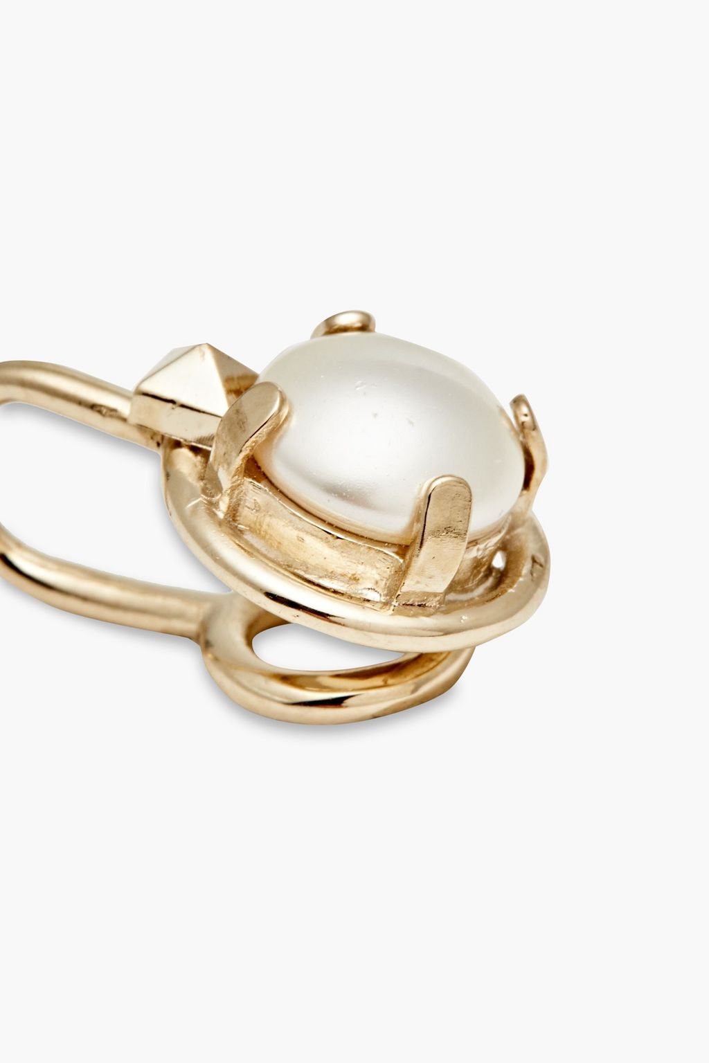 VALENTINO GARAVANI Gold-tone faux pearl clip earrings