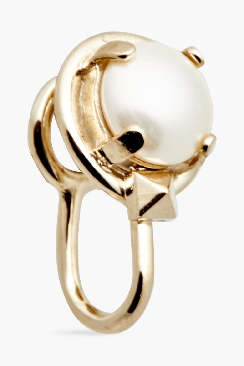 VALENTINO GARAVANI Gold-tone faux pearl clip earrings