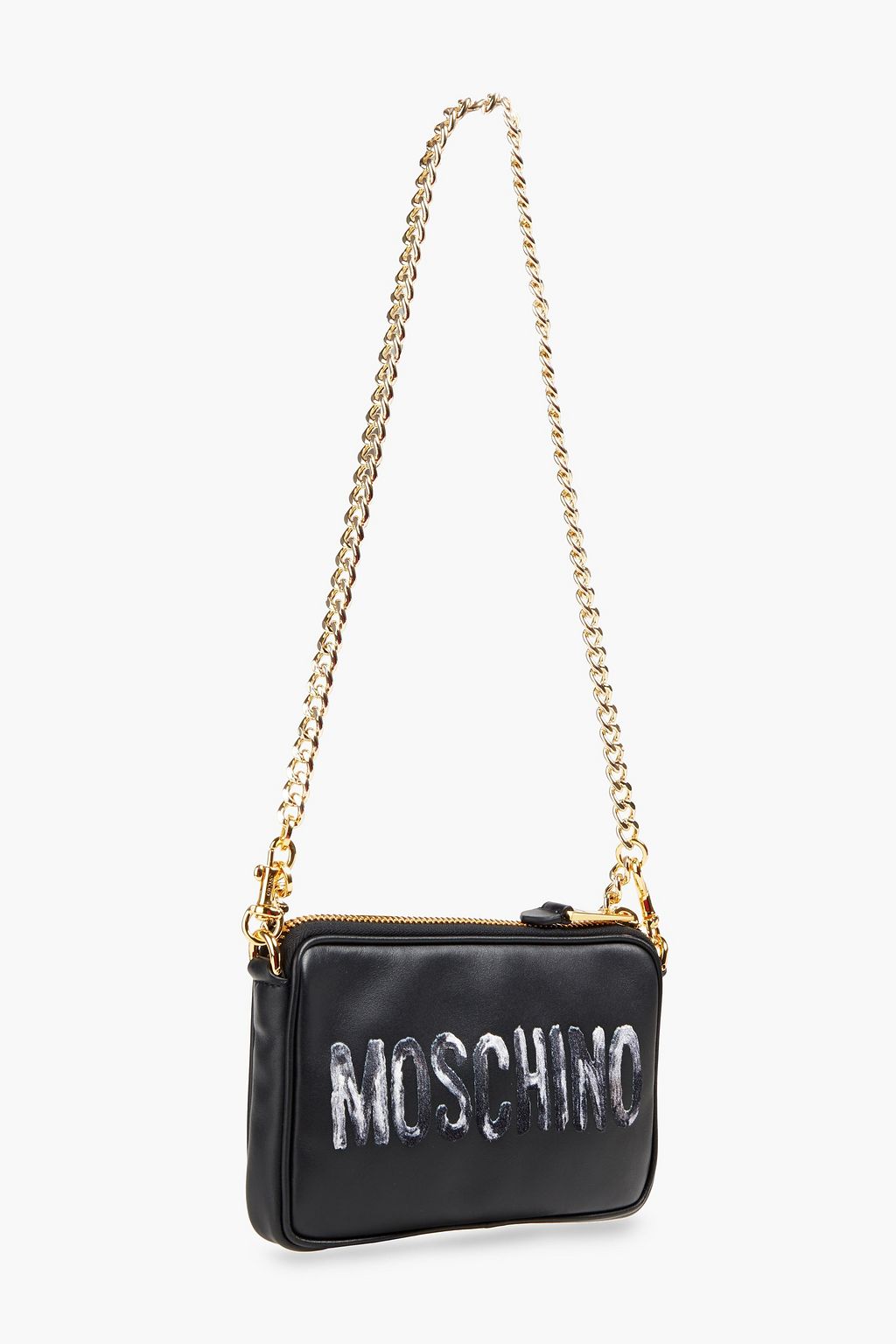 MOSCHINO Flocked leather shoulder bag THE