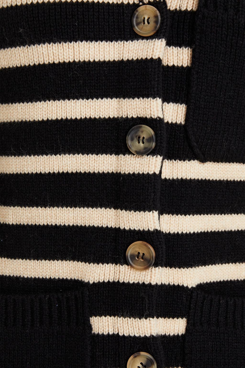 KHAITE Suzette striped cashmere-blend cardigan