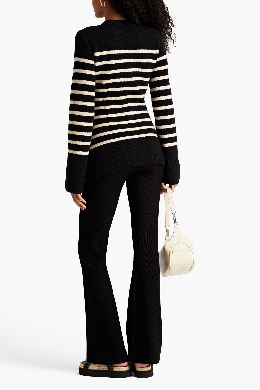 KHAITE Suzette striped cashmere-blend cardigan