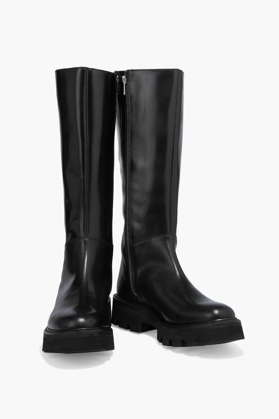 Grenson Vanessa Glossed-leather Knee Boots In Black