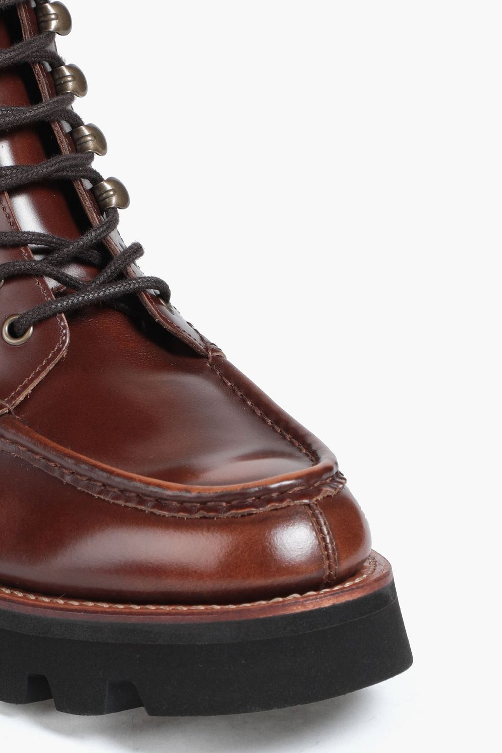 GRENSON Harper polished leather combat boots THE
