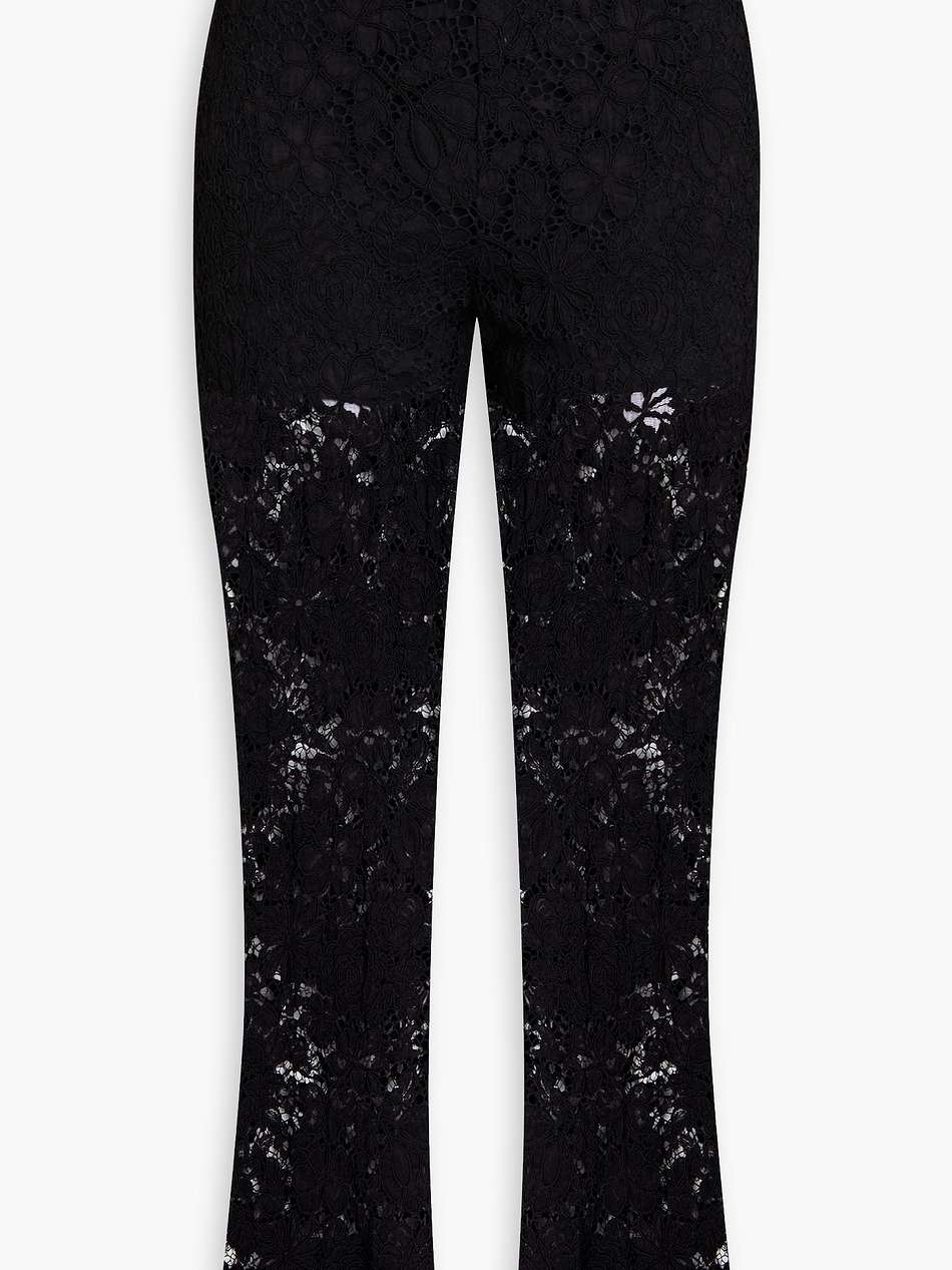 corded lace straight-leg pants