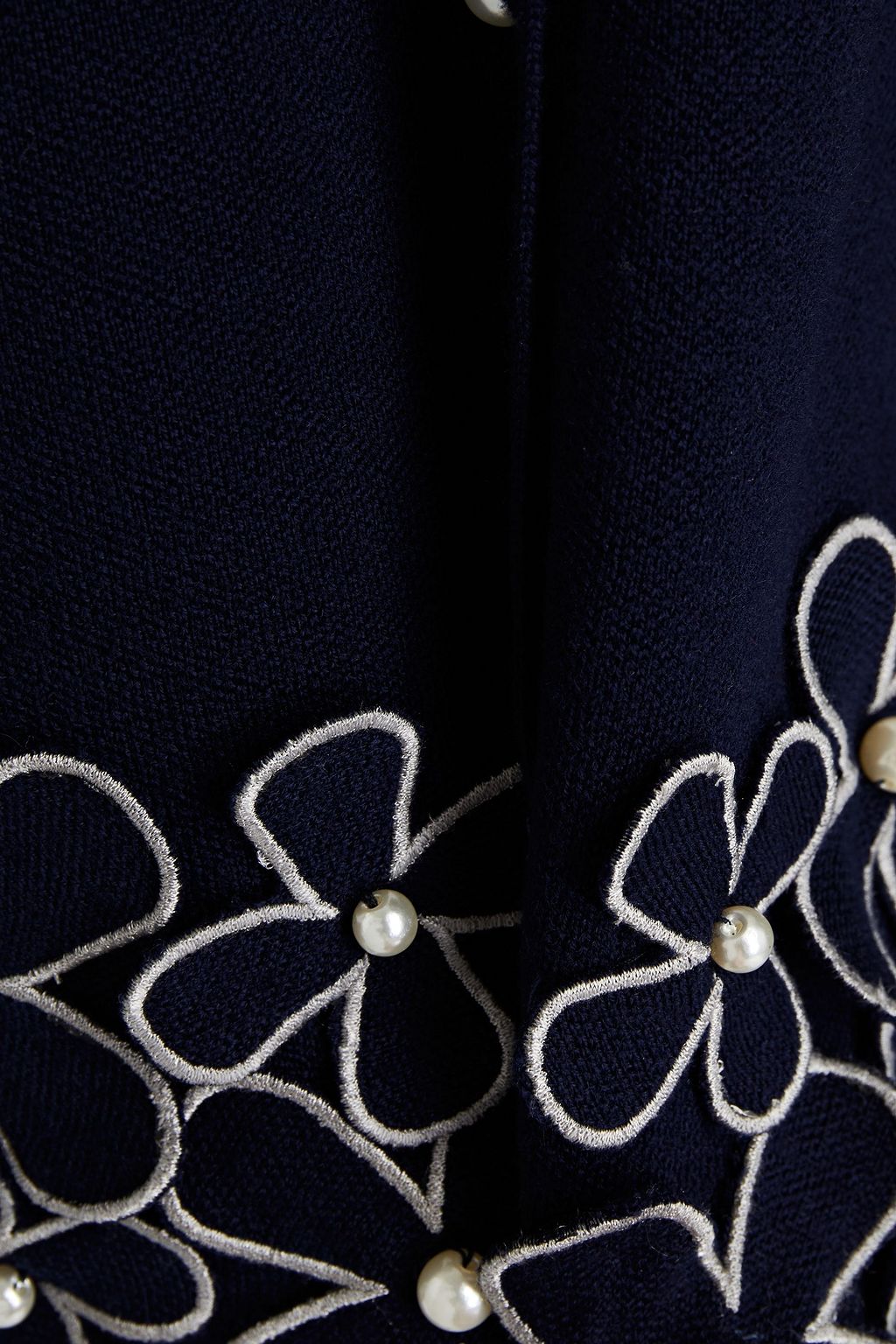 HUISHAN ZHANG Floral-appliquéd wool cardigan