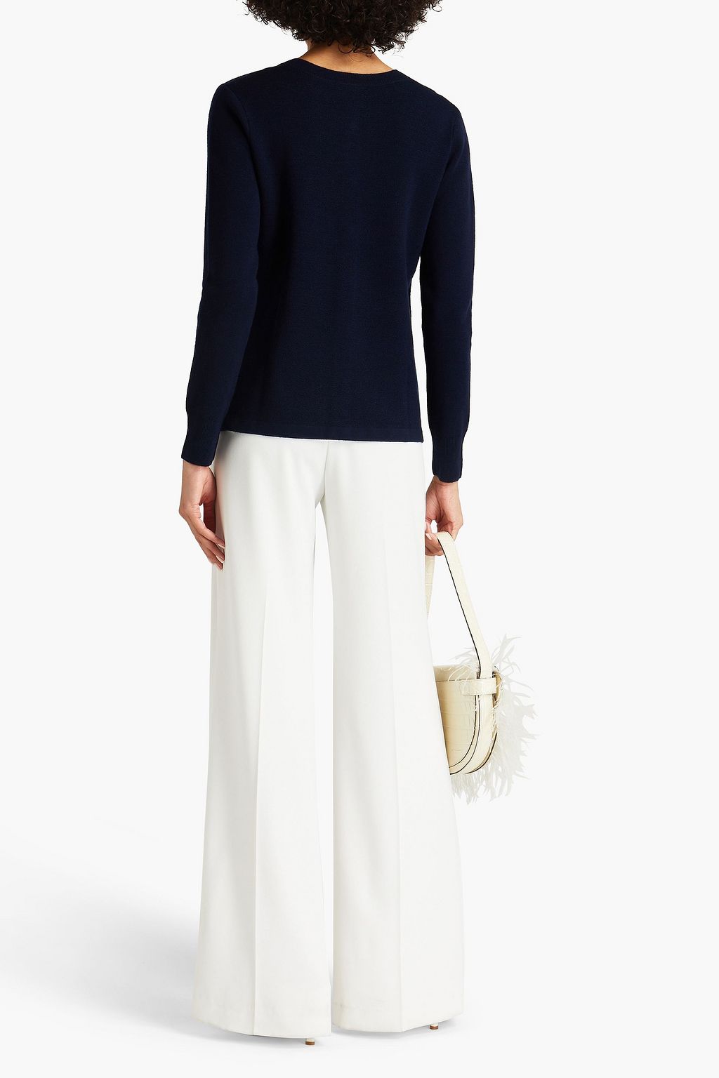 HUISHAN ZHANG Floral-appliquéd wool cardigan