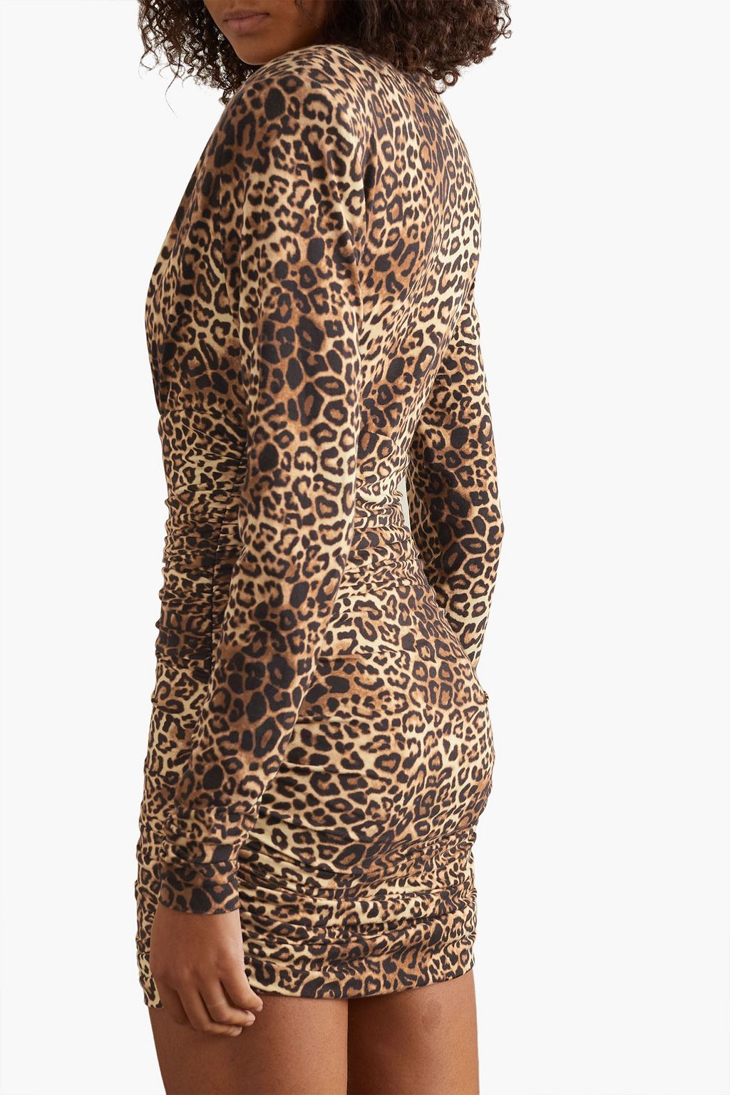 ALEXANDRE VAUTHIER Ruched leopard-print stretch-jersey mini dress