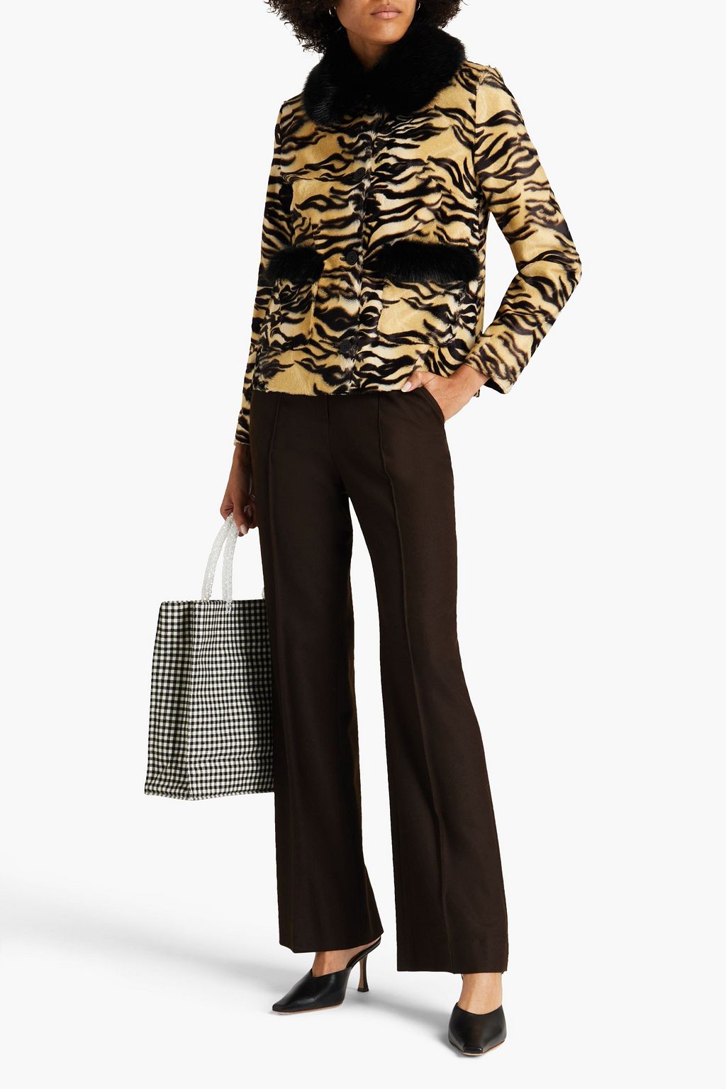 SHRIMPS Duke leopard-print faux fur jacket