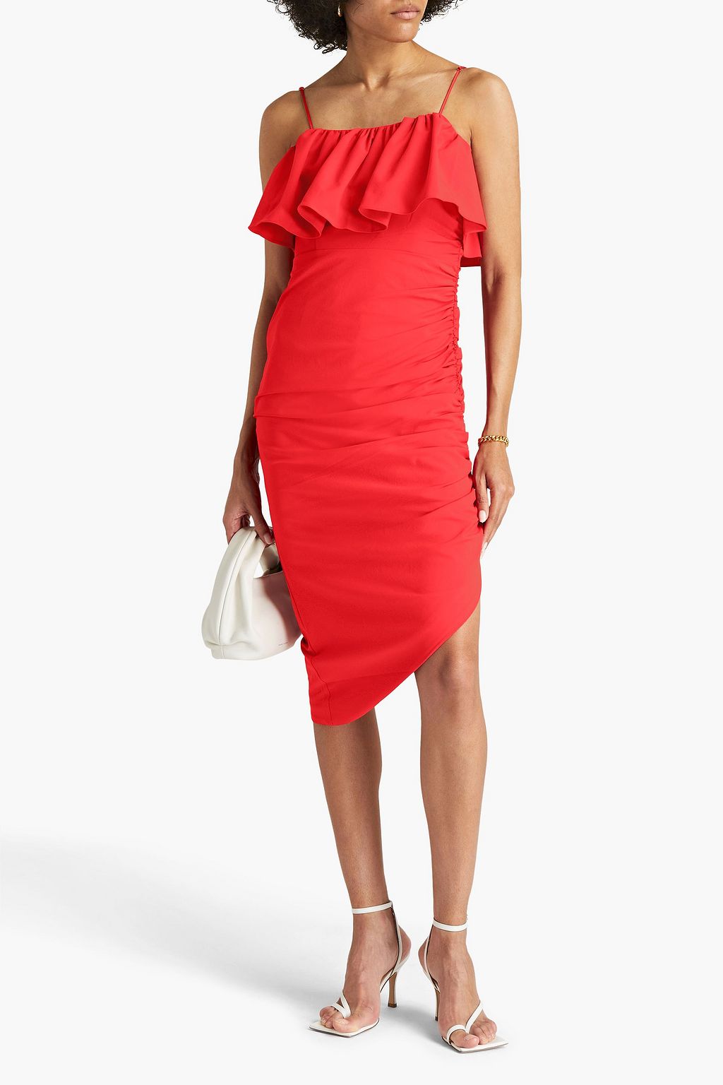 CINQ À SEPT Christa ruffled stretch-crepe dress