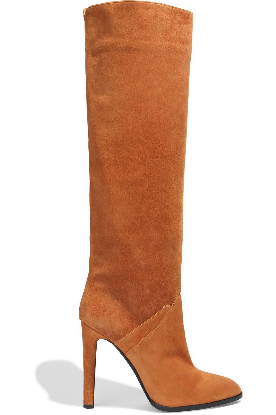 Etro Leather-trimmed Suede Knee Boots In Camel