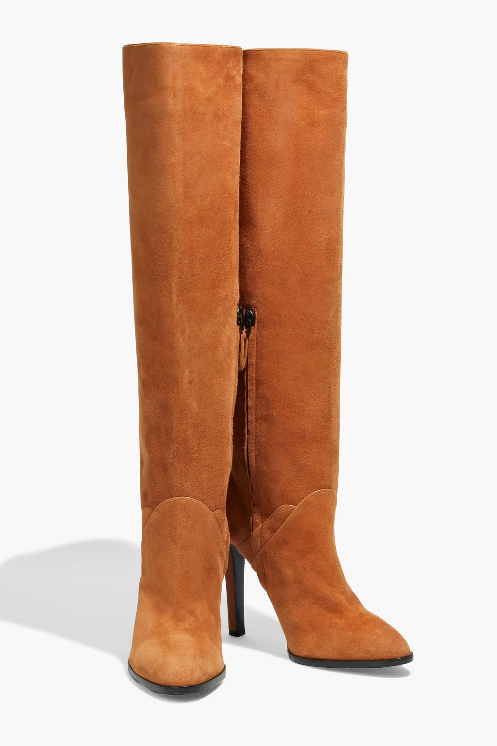 ETRO Leather-trimmed suede knee boots