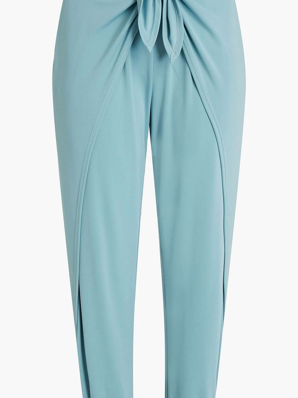 gizele tie-front jersey tapered pants