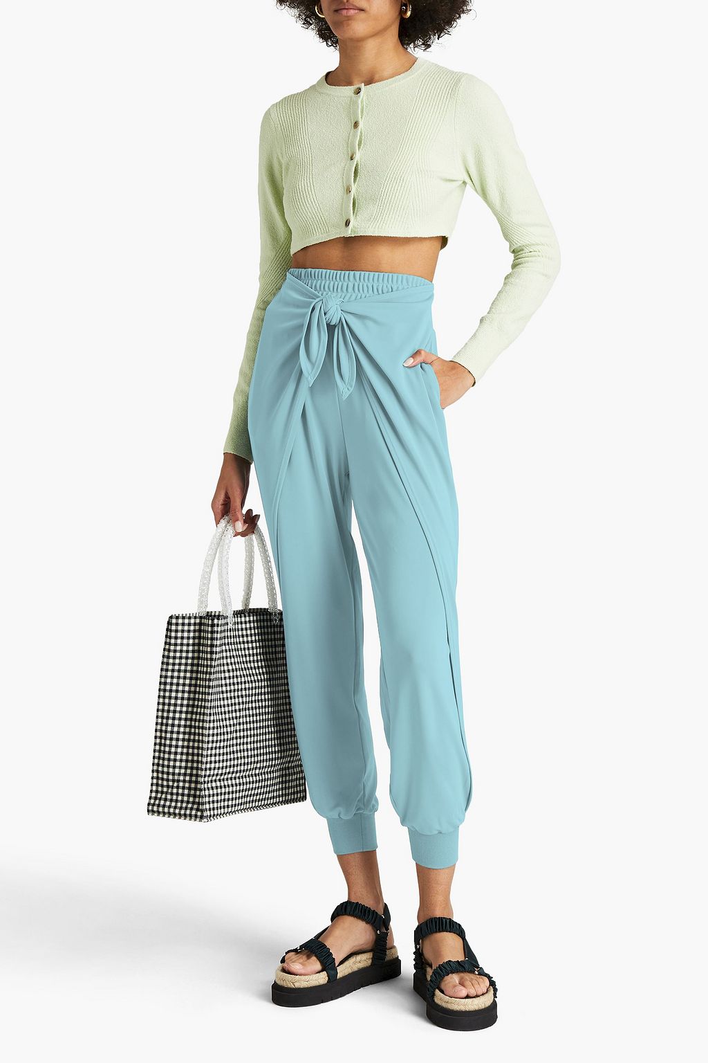 CINQ À SEPT Gizele tie-front jersey tapered pants