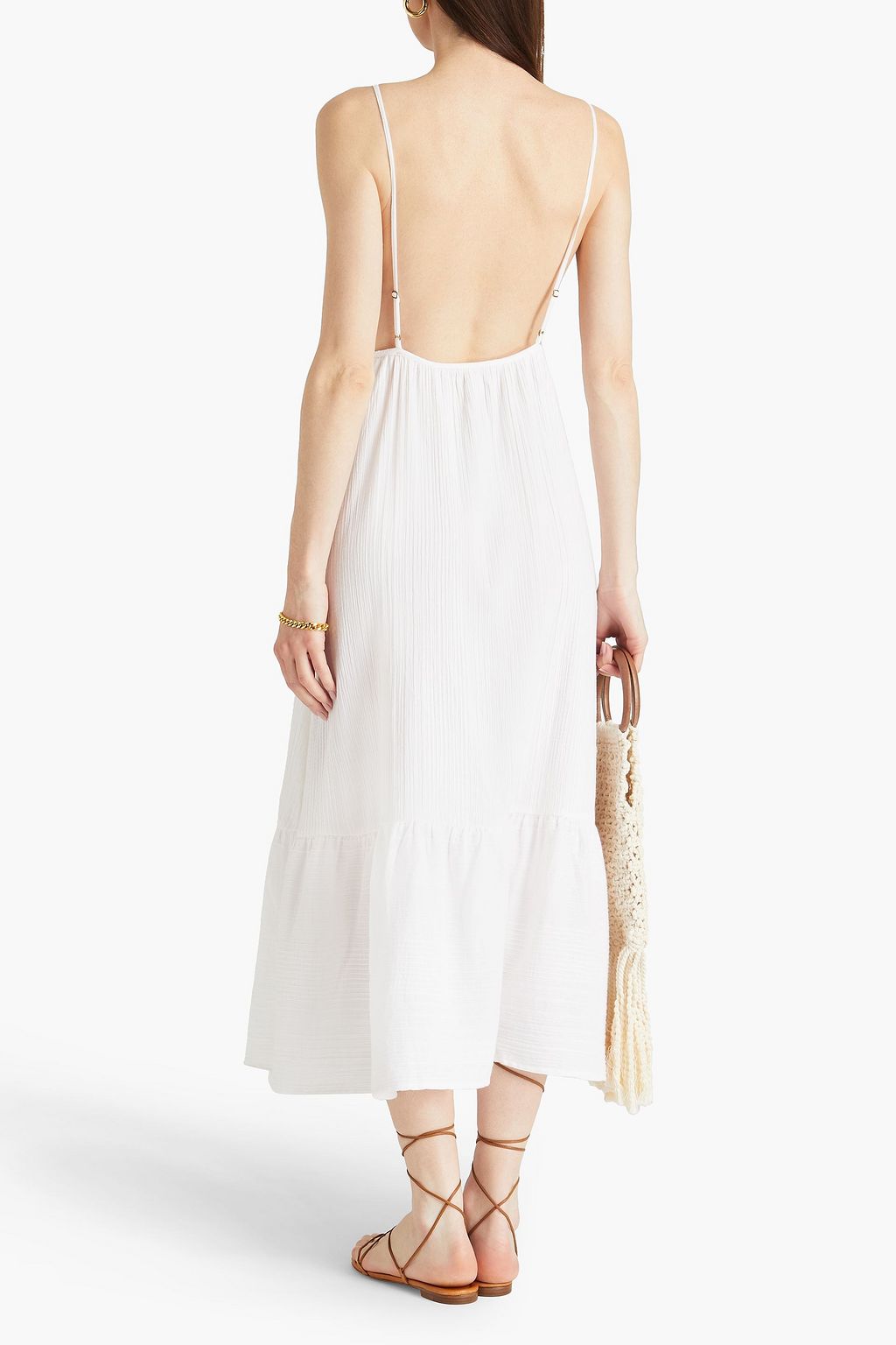 TIGERLILY Gathered cottongauze midi dress THE