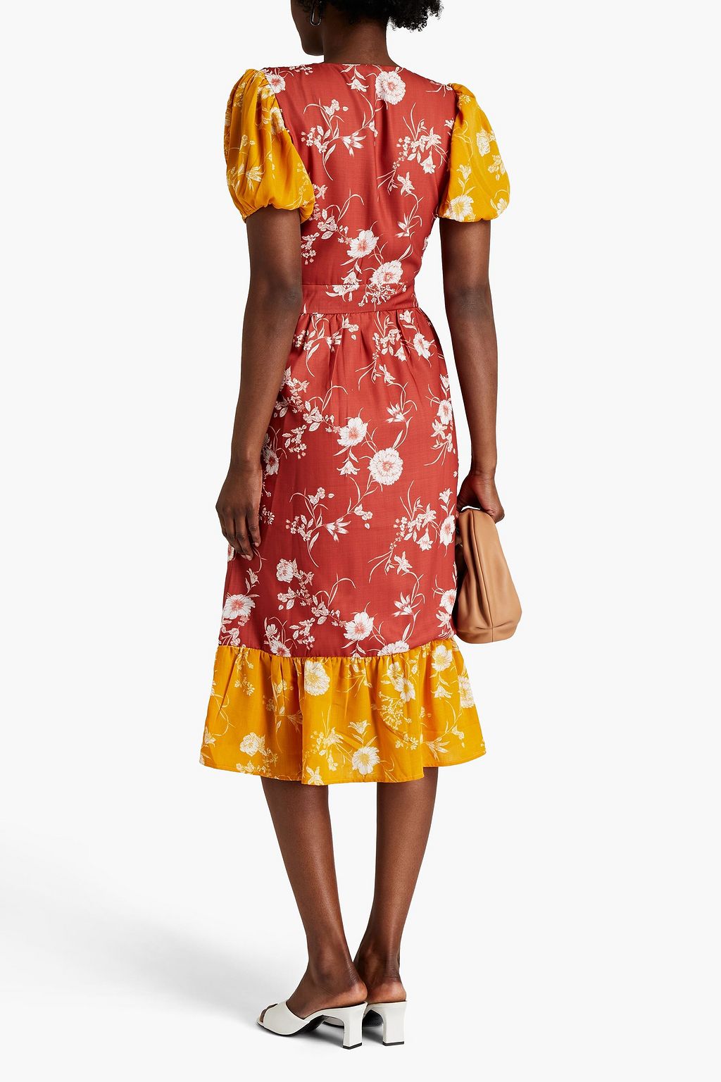 WALTER BAKER Cara floral-print crepe de chine midi dress